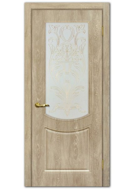 Межкомнатные двери модель Сиена-3 Дуб песочный Сатинат