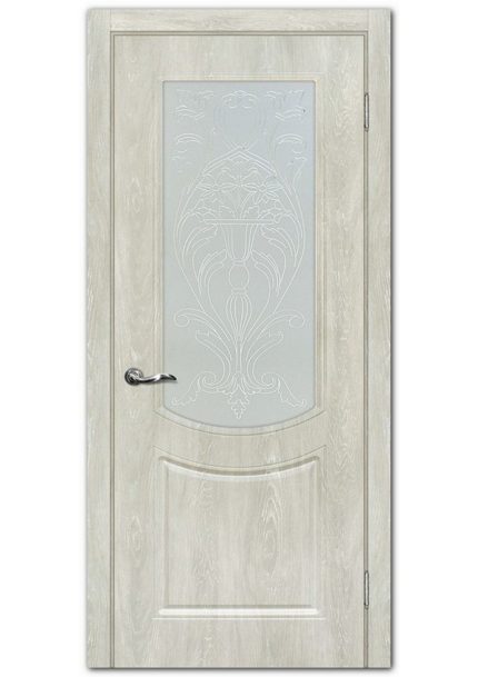 Межкомнатные двери модель Сиена-3 Дуб седой Сатинат