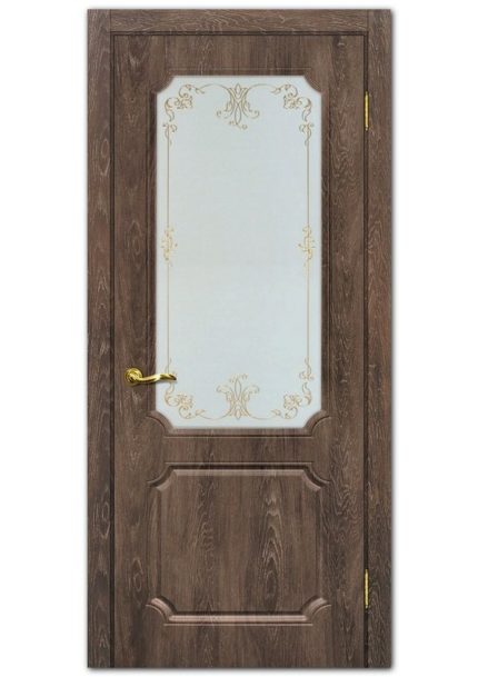 Межкомнатные двери модель Сиена-4 Дуб корица Сатинат