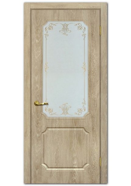 Межкомнатные двери модель Сиена-4 Дуб песочный Сатинат