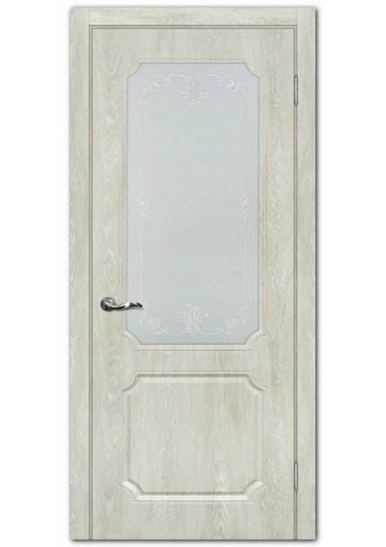 Межкомнатные двери модель Сиена-4 Дуб седой Сатинат