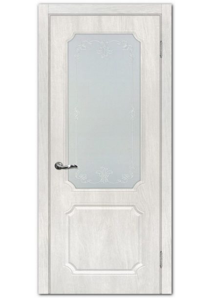 Межкомнатные двери модель Сиена-4 Дуб жемчужный Сатинат