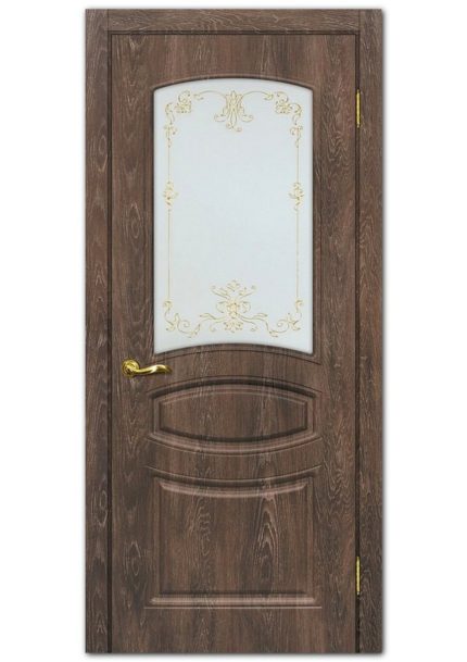 Межкомнатные двери модель Сиена-5 Дуб корица Сатинат