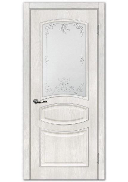 Межкомнатные двери модель Сиена-5 Дуб жемчужный Сатинат