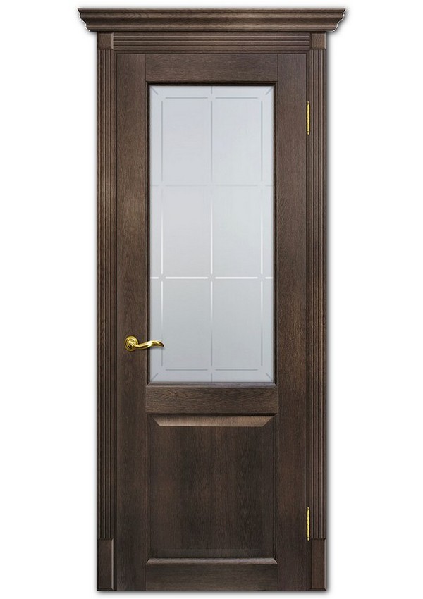 Межкомнатные двери модель Тоскана-1 Фреско Сатинат с художественным рисунком решетка