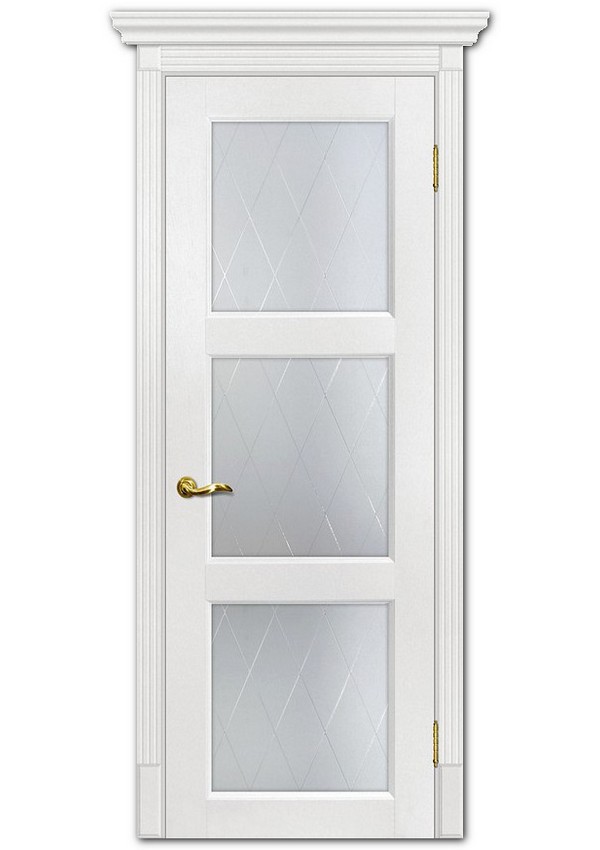 Межкомнатные двери модель Тоскана-4 Пломбир Сатинат