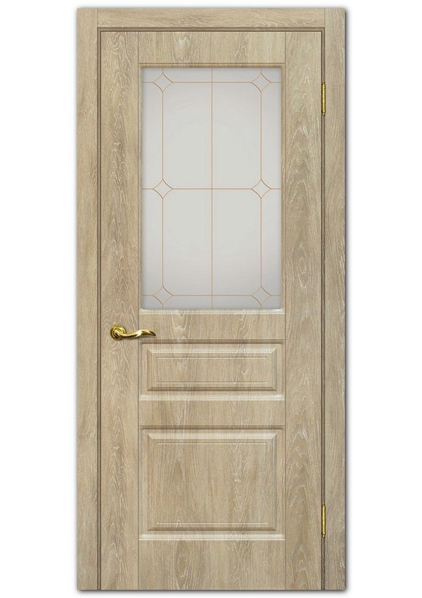 Межкомнатные двери модель Версаль-2 Дуб песочный Сатинат