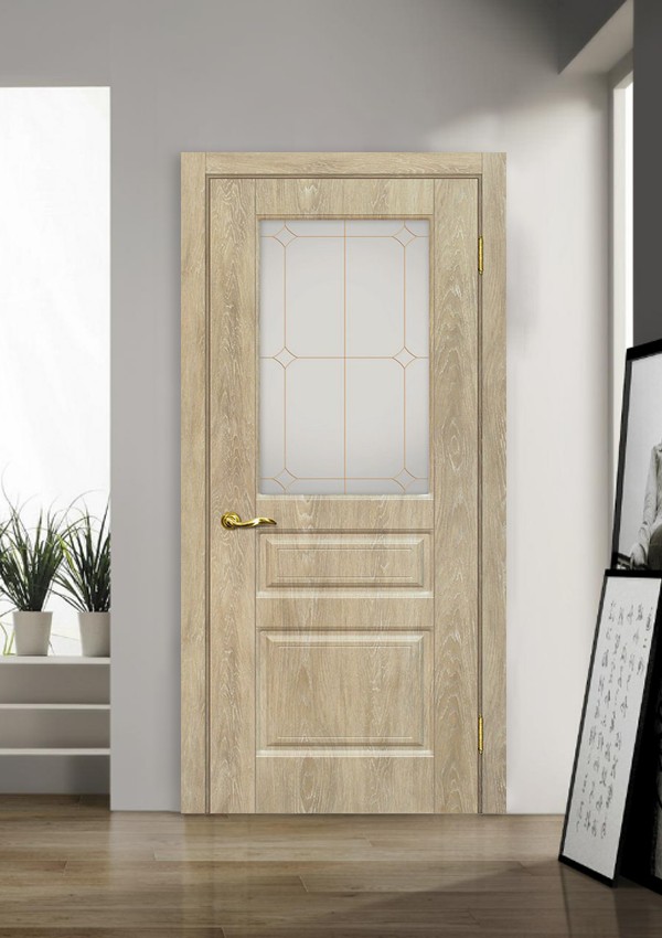 dveri mezhkomnatnyie dveri ekoshpon pvh model versal 2 dub pesochnyiy satinat konturnyiy polimer zoloto stil klassika 02 Фрезированые межкомнатная двери модель Версаль-2 это двери с цельным полотном, на котором нанесены, с помощью специального оборудования, разнообразные геометрические рисунки с разной глубиной и толщиной линий. Такие полотна не имеют выступающих элементов отделки, так как линии узора углублены внутрь дверного полотна. Отделка - PVC покрытие <a href="#opisglav">Подробнее</a>