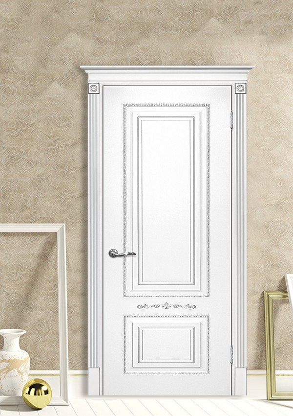 dveri mezhkomnatnyie dveri krashenyie emal model smalta 04 belyiy ral 9003 patina serebro stil klassika 03 Межкомнатная дверь из коллекции Смальта-Deco. Модель Смальта 04 — Классический дизайн в белых цветах и слоновой кости, с применением серебряной и золотой патины и 3D рисунков, делают эти модели украшением любого интерьера. В этой коллекции представлены полотна в эмали, с возможностью окрашивания по системе RAL цвета №7032, 7015, 7040, 7047, 9010, с применением различных технологий сборки и фрезеровки. Серия Смальта-Deco, одна из самых востребованных и популярных коллекций. Двери покрытые высокопрочной эмалью, набирают популярность, как у дизайнеров, так и у простых покупателей. <a href="#opisglav">Подробнее</a>