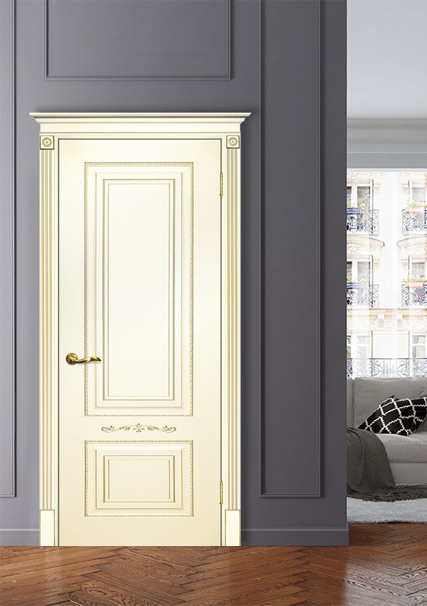 dveri mezhkomnatnyie dveri krashenyie emal model smalta 04 slonovaya kost ral 1013 patina zoloto stil klassika 01 Межкомнатная дверь из коллекции Смальта-Deco. Модель Смальта 04 — Классический дизайн в белых цветах и слоновой кости, с применением серебряной и золотой патины и 3D рисунков, делают эти модели украшением любого интерьера. В этой коллекции представлены полотна в эмали, с возможностью окрашивания по системе RAL цвета №7032, 7015, 7040, 7047, 9010, с применением различных технологий сборки и фрезеровки. Серия Смальта-Deco, одна из самых востребованных и популярных коллекций. Двери покрытые высокопрочной эмалью, набирают популярность, как у дизайнеров, так и у простых покупателей. <a href="#opisglav">Подробнее</a>