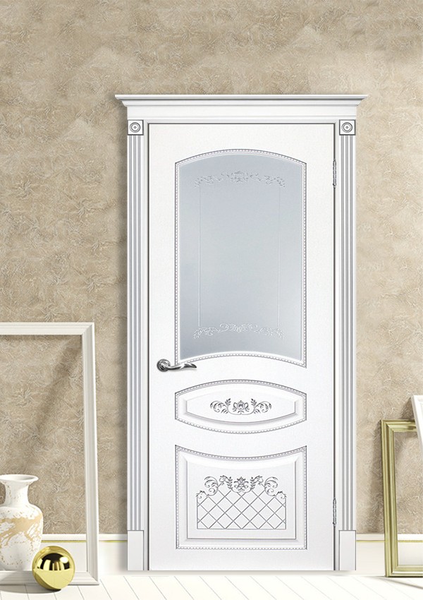 dveri mezhkomnatnyie dveri krashenyie emal model smalta 05 belyiy ral 9003 patina serebro satinat shelkotrafaretnaya pechat serebro stil klassika 03 Межкомнатная дверь из коллекции Смальта-Deco. Модель Смальта 05 — Классический дизайн в белых цветах и слоновой кости, с применением серебряной и золотой патины и 3D рисунков, делают эти модели украшением любого интерьера. В этой коллекции представлены полотна в эмали, с возможностью окрашивания по системе RAL цвета №7032, 7015, 7040, 7047, 9010, с применением различных технологий сборки и фрезеровки. Серия Смальта-Deco, одна из самых востребованных и популярных коллекций. Двери покрытые высокопрочной эмалью, набирают популярность, как у дизайнеров, так и у простых покупателей. <a href="#opisglav">Подробнее</a>