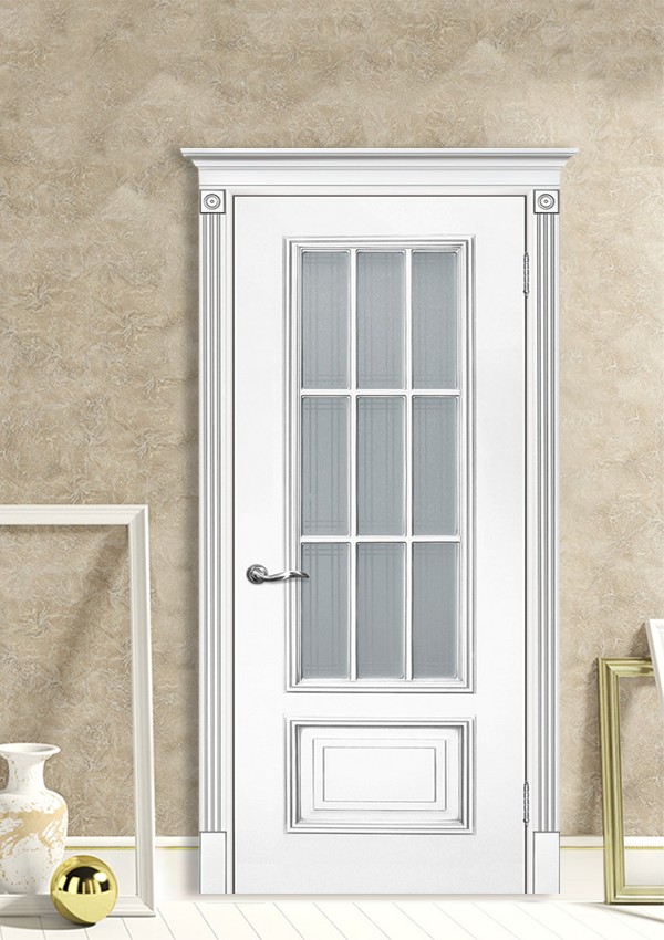 dveri mezhkomnatnyie dveri krashenyie emal model smalta 08 belyiy ral 9003 patina serebro satinat peskostruynaya obrabotka stil klassika 03 Межкомнатная дверь из коллекции Смальта-Deco. Модель Смальта 08 — Классический дизайн в белых цветах и слоновой кости, с применением серебряной и золотой патины и 3D рисунков, делают эти модели украшением любого интерьера. В этой коллекции представлены полотна в эмали, с возможностью окрашивания по системе RAL цвета №7032, 7015, 7040, 7047, 9010, с применением различных технологий сборки и фрезеровки. Серия Смальта-Deco, одна из самых востребованных и популярных коллекций. Двери покрытые высокопрочной эмалью, набирают популярность, как у дизайнеров, так и у простых покупателей. <a href="#opisglav">Подробнее</a>