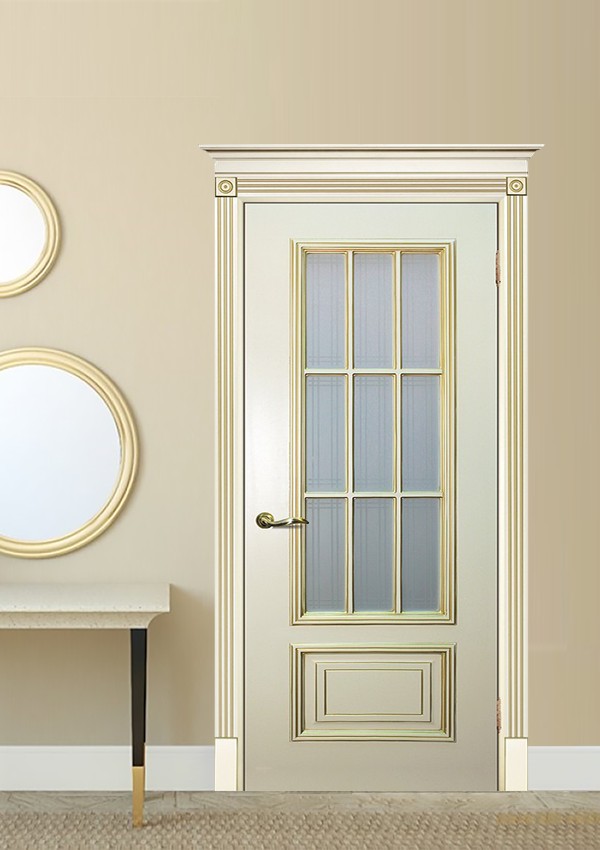 dveri mezhkomnatnyie dveri krashenyie emal model smalta 08 slonovaya kost ral 1013 patina zoloto satinat peskostruynaya obrabotka stil klassika 02 Межкомнатная дверь из коллекции Смальта-Deco. Модель Смальта 08 — Классический дизайн в белых цветах и слоновой кости, с применением серебряной и золотой патины и 3D рисунков, делают эти модели украшением любого интерьера. В этой коллекции представлены полотна в эмали, с возможностью окрашивания по системе RAL цвета №7032, 7015, 7040, 7047, 9010, с применением различных технологий сборки и фрезеровки. Серия Смальта-Deco, одна из самых востребованных и популярных коллекций. Двери покрытые высокопрочной эмалью, набирают популярность, как у дизайнеров, так и у простых покупателей. <a href="#opisglav">Подробнее</a>