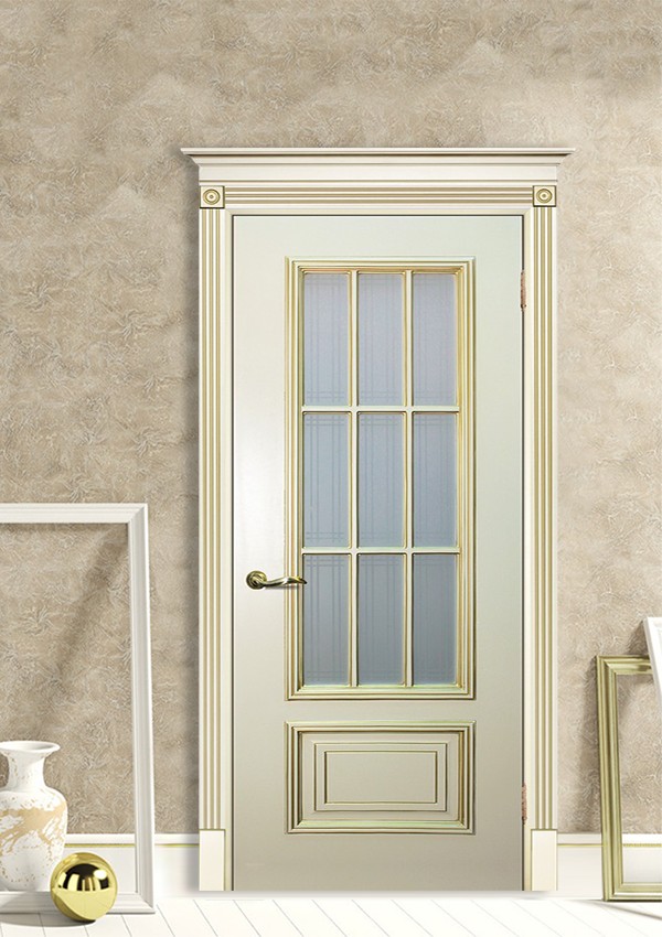dveri mezhkomnatnyie dveri krashenyie emal model smalta 08 slonovaya kost ral 1013 patina zoloto satinat peskostruynaya obrabotka stil klassika 03 Межкомнатная дверь из коллекции Смальта-Deco. Модель Смальта 08 — Классический дизайн в белых цветах и слоновой кости, с применением серебряной и золотой патины и 3D рисунков, делают эти модели украшением любого интерьера. В этой коллекции представлены полотна в эмали, с возможностью окрашивания по системе RAL цвета №7032, 7015, 7040, 7047, 9010, с применением различных технологий сборки и фрезеровки. Серия Смальта-Deco, одна из самых востребованных и популярных коллекций. Двери покрытые высокопрочной эмалью, набирают популярность, как у дизайнеров, так и у простых покупателей. <a href="#opisglav">Подробнее</a>