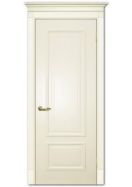 Межкомнатные двери модель Смальта 08 Слоновая кость ral 1013 патина золото