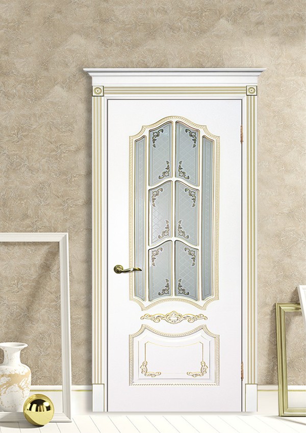 dveri mezhkomnatnyie dveri krashenyie emal model smalta 10 belyiy ral 9003 patina zoloto satinat shelkotrafaretnaya pechat stil klassika 03 Межкомнатная дверь из коллекции Смальта-Deco. Модель Смальта 10 — Классический дизайн в белых цветах и слоновой кости, с применением серебряной и золотой патины и 3D рисунков, делают эти модели украшением любого интерьера. В этой коллекции представлены полотна в эмали, с возможностью окрашивания по системе RAL цвета №7032, 7015, 7040, 7047, 9010, с применением различных технологий сборки и фрезеровки. Серия Смальта-Deco, одна из самых востребованных и популярных коллекций. Двери покрытые высокопрочной эмалью, набирают популярность, как у дизайнеров, так и у простых покупателей. <a href="#opisglav">Подробнее</a>