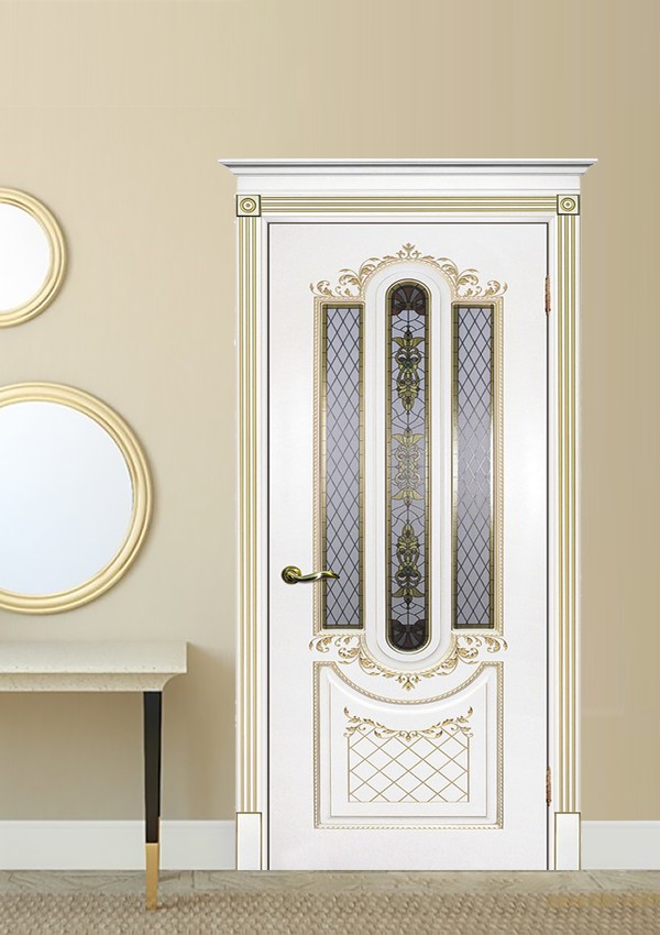 dveri mezhkomnatnyie dveri krashenyie emal model smalta 13 belyiy ral 9003 patina zoloto satinat shelkotrafaretnaya pechat stil klassika 02 Межкомнатная дверь из коллекции Смальта-Deco. Модель Смальта 13 — Классический дизайн в белых цветах и слоновой кости, с применением серебряной и золотой патины и 3D рисунков, делают эти модели украшением любого интерьера. В этой коллекции представлены полотна в эмали, с возможностью окрашивания по системе RAL цвета №7032, 7015, 7040, 7047, 9010, с применением различных технологий сборки и фрезеровки. Серия Смальта-Deco, одна из самых востребованных и популярных коллекций. Двери покрытые высокопрочной эмалью, набирают популярность, как у дизайнеров, так и у простых покупателей. <a href="#opisglav">Подробнее</a>