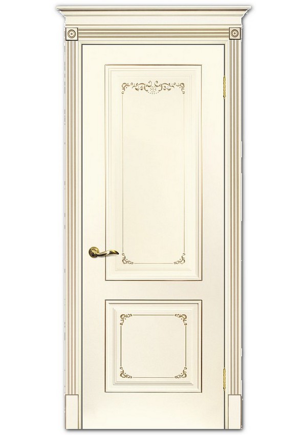 Межкомнатные двери модель Смальта 14 Слоновая кость ral 1013 патина шампань
