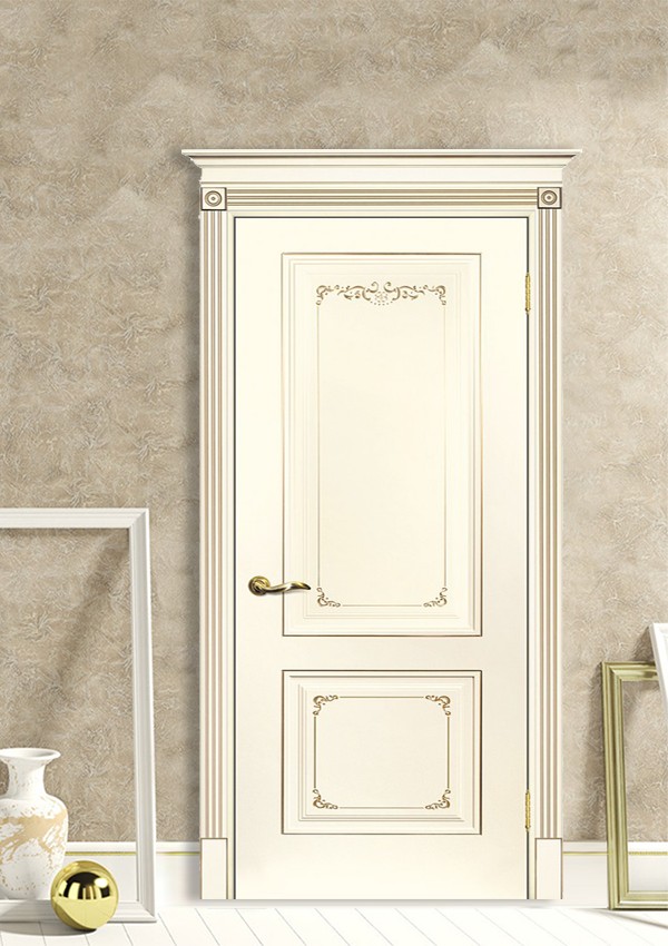 dveri mezhkomnatnyie dveri krashenyie emal model smalta 14 slonovaya kost ral 1013 patina shampan stil klassika 03 Межкомнатная дверь из коллекции Смальта-Deco. Модель Смальта 14 — Классический дизайн в белых цветах и слоновой кости, с применением серебряной и золотой патины и 3D рисунков, делают эти модели украшением любого интерьера. В этой коллекции представлены полотна в эмали, с возможностью окрашивания по системе RAL цвета №7032, 7015, 7040, 7047, 9010, с применением различных технологий сборки и фрезеровки. Серия Смальта-Deco, одна из самых востребованных и популярных коллекций. Двери покрытые высокопрочной эмалью, набирают популярность, как у дизайнеров, так и у простых покупателей. <a href="#opisglav">Подробнее</a>