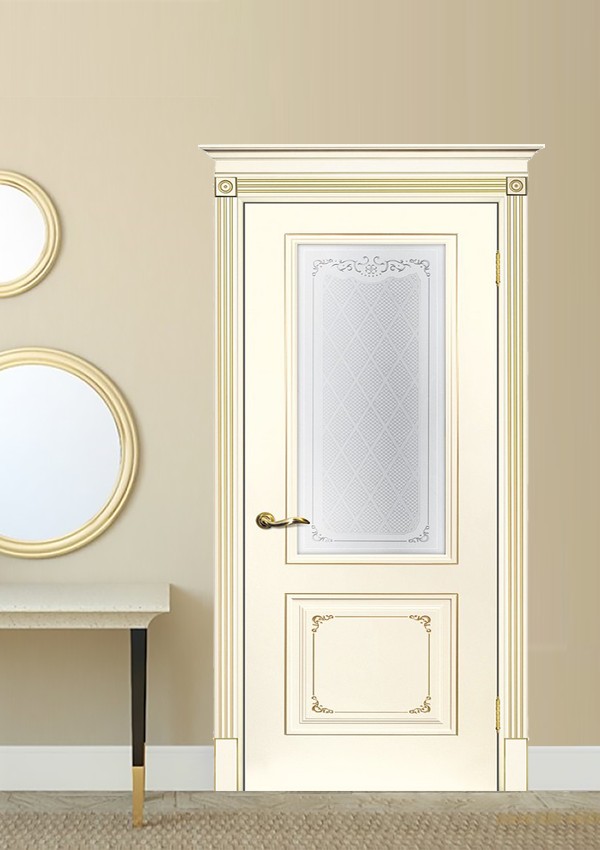 dveri mezhkomnatnyie dveri krashenyie emal model smalta 14 slonovaya kost ral 1013 patina zoloto satinat shelkotrafaretnaya pechat stil klassika 02 Межкомнатная дверь из коллекции Смальта-Deco. Модель Смальта 14 — Классический дизайн в белых цветах и слоновой кости, с применением серебряной и золотой патины и 3D рисунков, делают эти модели украшением любого интерьера. В этой коллекции представлены полотна в эмали, с возможностью окрашивания по системе RAL цвета №7032, 7015, 7040, 7047, 9010, с применением различных технологий сборки и фрезеровки. Серия Смальта-Deco, одна из самых востребованных и популярных коллекций. Двери покрытые высокопрочной эмалью, набирают популярность, как у дизайнеров, так и у простых покупателей. <a href="#opisglav">Подробнее</a>